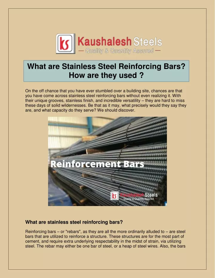 what are stainless steel reinforcing bars