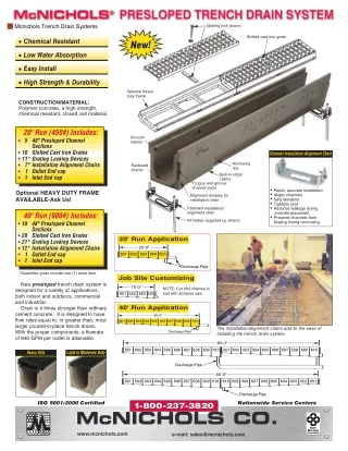 Mcnichols Trench Drain Systems Specification