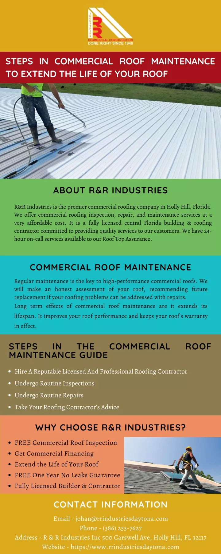 steps in commercial roof maintenance to extend