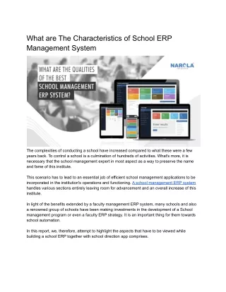 what are the characteristics of school
