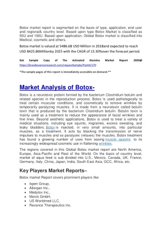 botox market report is segmented on the basis