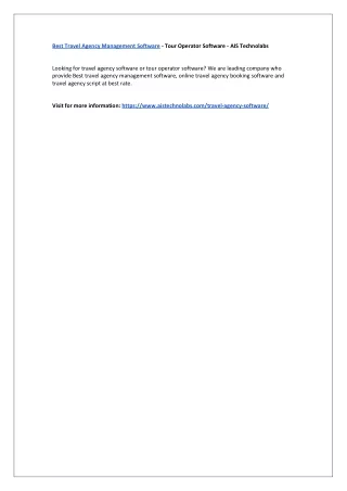best travel agency management software tour