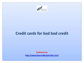 Credit cards for bad bad credit