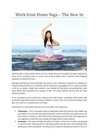 work from home yoga the new in