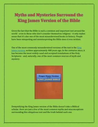 Buy online King James Bible in the USA from Name Publishers LLC