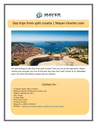 day trips from split croatia mayer charter com