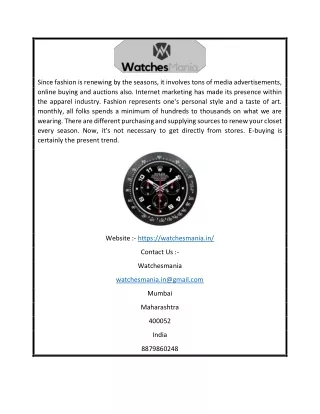 Replica Branded Watches Online In India | Watchesmania.in