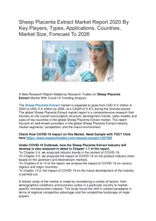 sheep placenta extract market report 2020
