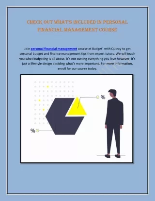 Check out what included in Personal Financial Management Course