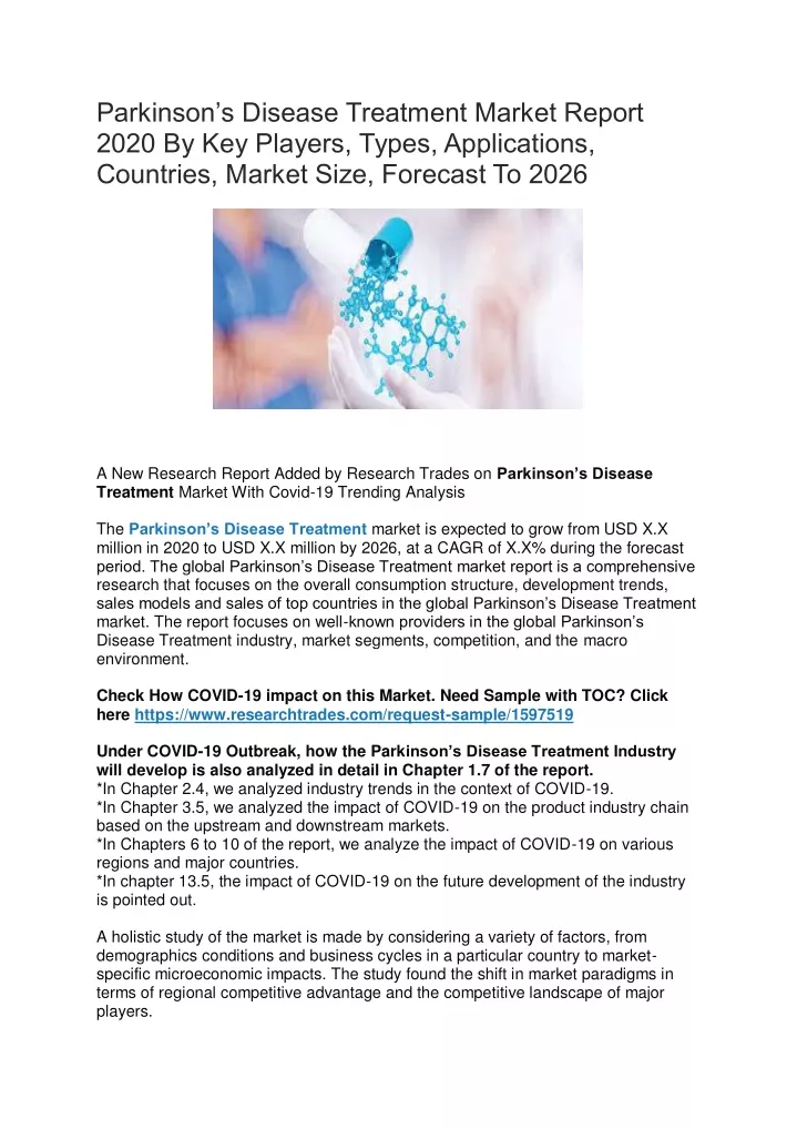parkinson s disease treatment market report 2020
