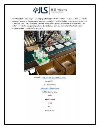 jls automation is a leading food packaging