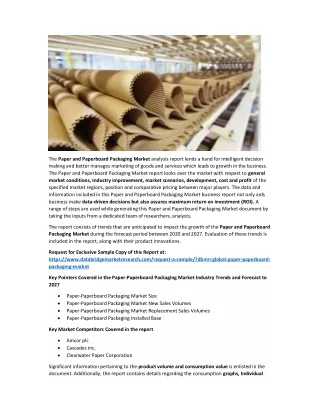 the paper and paperboard packaging market