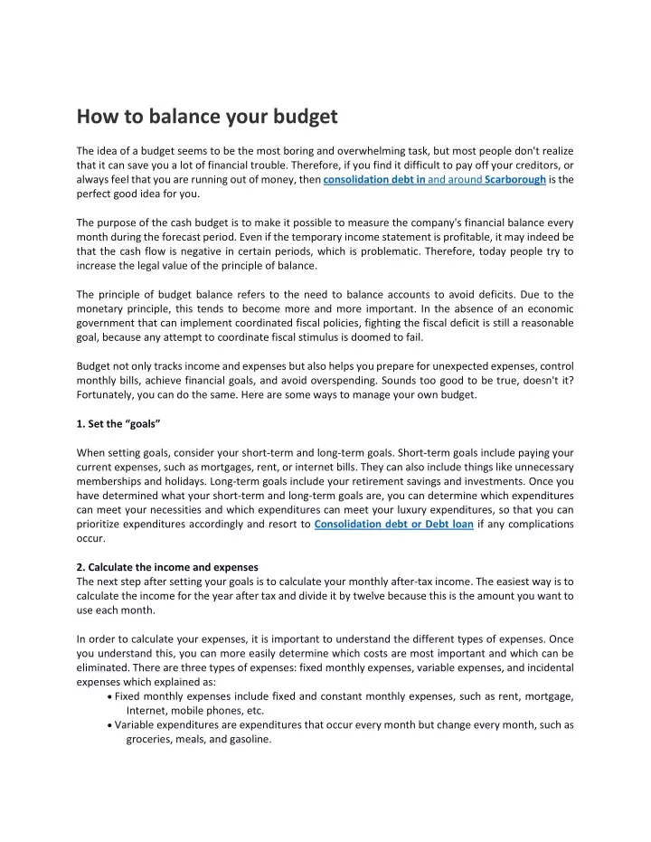 how to balance your budget the idea of a budget