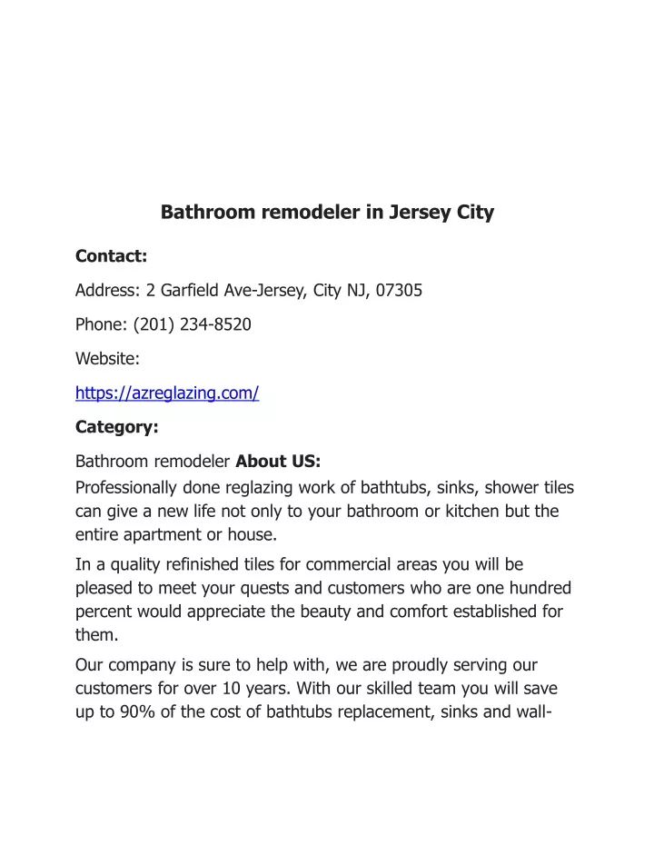 bathroom remodeler in jersey city