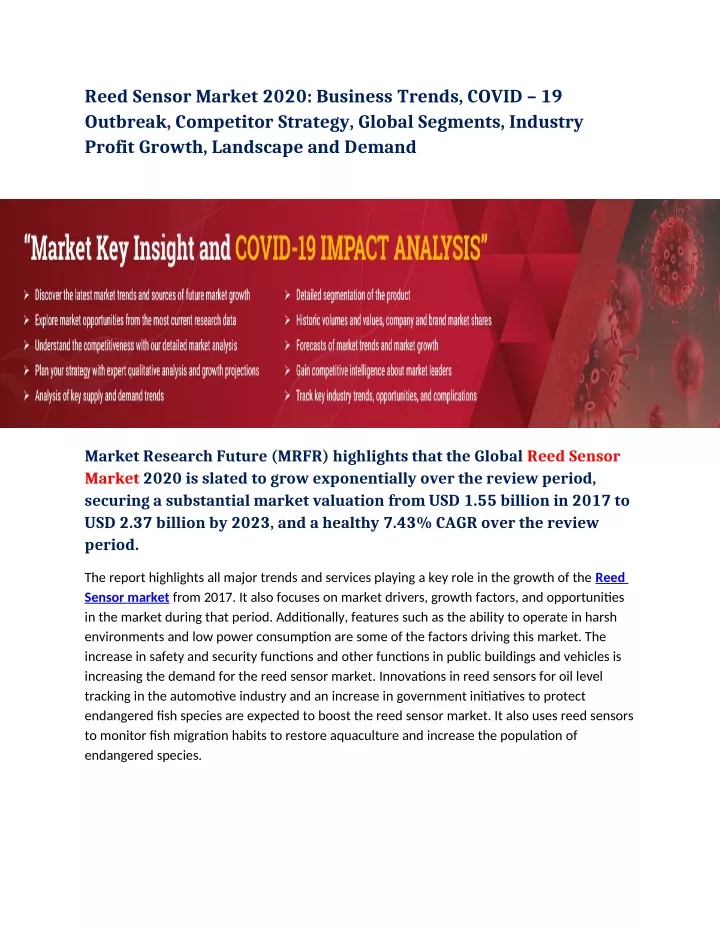 reed sensor market 2020 business trends covid