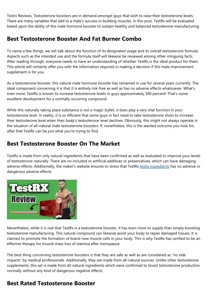 testrx reviews testosterone boosters