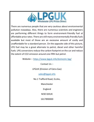 Domestic Bulk LPG Prices UK | LPG UK