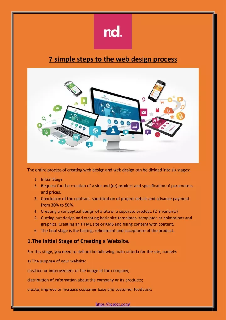 7 simple steps to the web design process