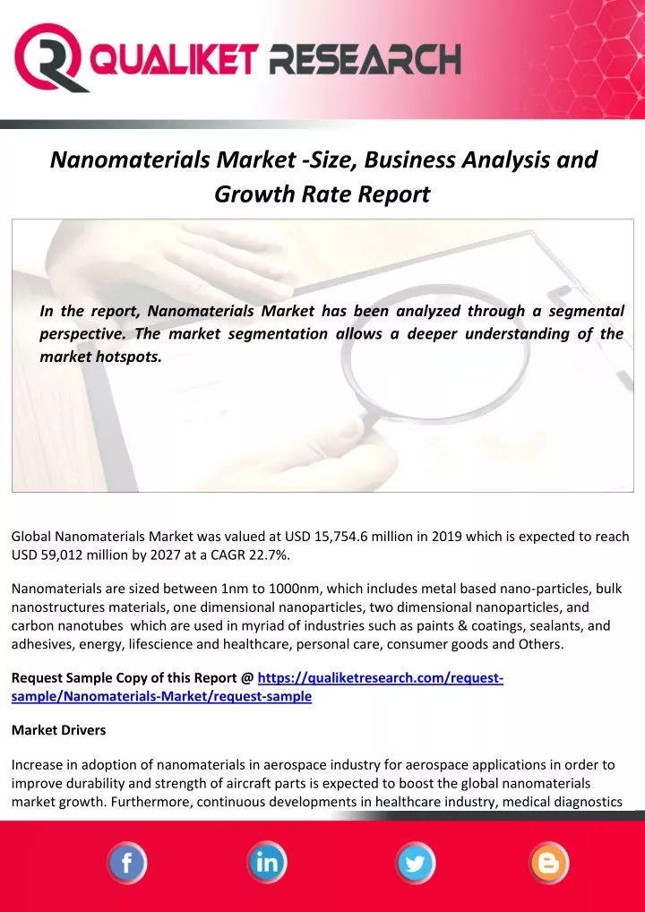 nanomaterials market size business analysis