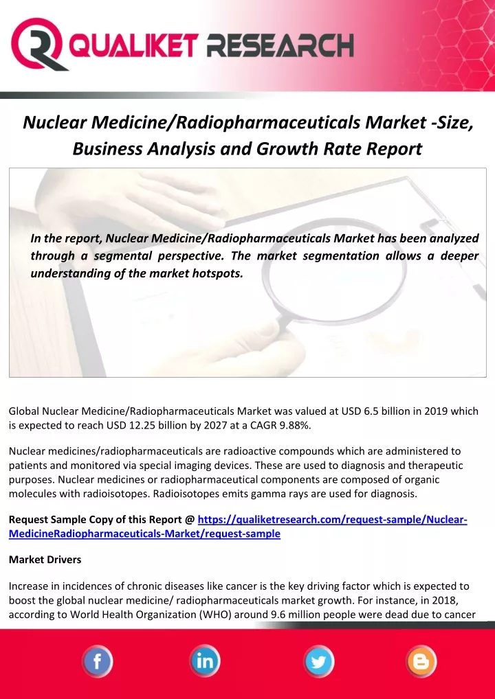 nuclear medicine radiopharmaceuticals market size