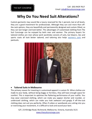 call 03 9429 7617 email info@thesuitconcierge com