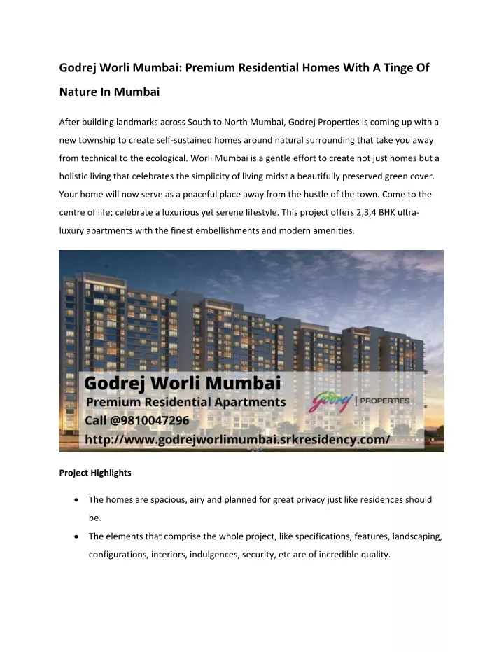godrej worli mumbai premium residential homes