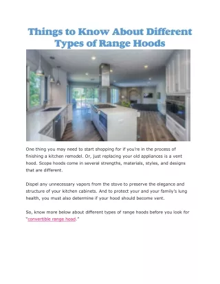 Convertible range hood