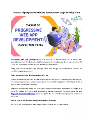 The rise of progressive web app development usage in today’s era
