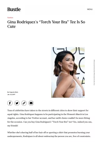 Gina Rodriquez's “Torch Your Bra” Tee Is So Cute