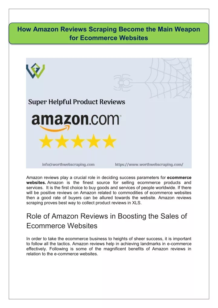 how amazon reviews scraping become the main
