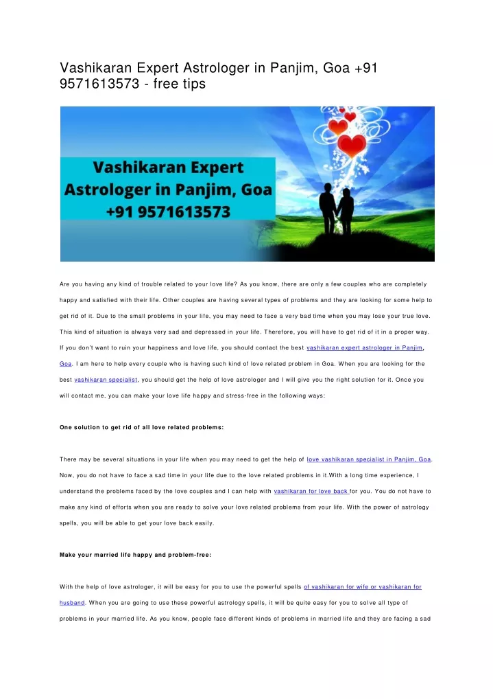 vashikaran expert astrologer in panjim