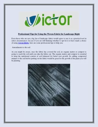 professional tips for using the woven fabric