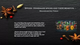 Spices - Homemade spices and their benefits  -  Maharashtra Today