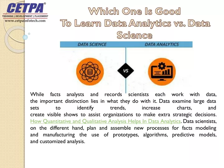 which one is good to learn data analytics vs data