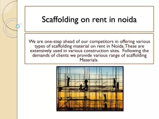 Best Scaffolding Rental in Noida - Amirsonsscaff