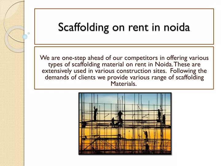 scaffolding on rent in noida