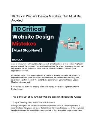 10 critical website design mistakes that must