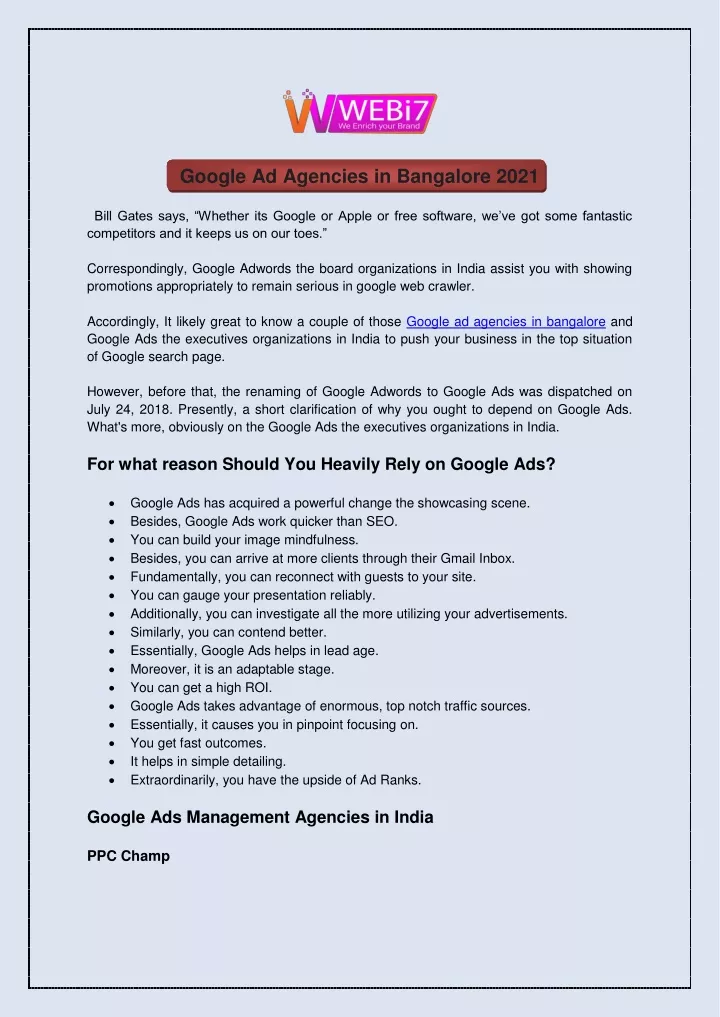 google ad agencies in bangalore 2021
