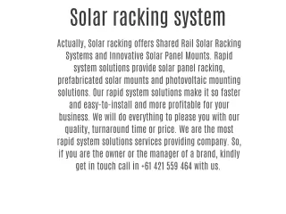 Solar racking system