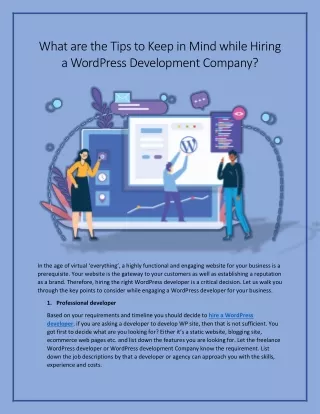 What are the Tips to Keep in Mind while Hiring a WordPress Development Company?