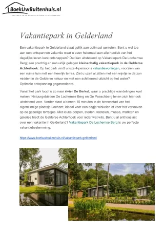 vakantiepark in gelderland
