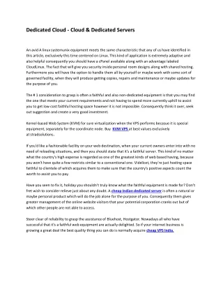 dedicated cloud cloud dedicated servers