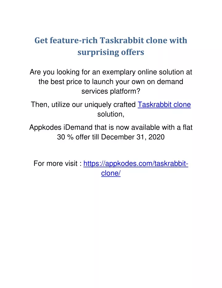 get feature rich taskrabbit clone with surprising