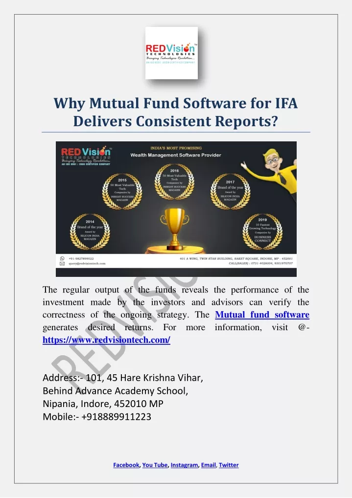 why mutual fund software for ifa delivers