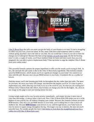 Ultra X Boost Keto Reviews & Price: Latest BHB Pills Real or Hoax?