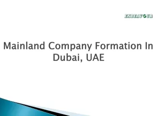 Mainland Company Formation In Dubai