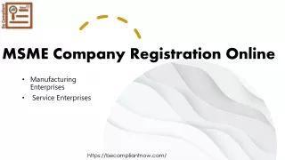 MSME company registration online with life time valid certificate