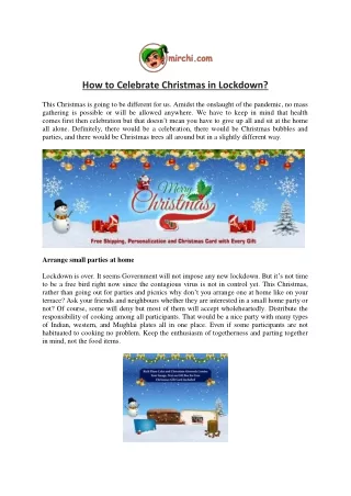 how to celebrate christmas in lockdown