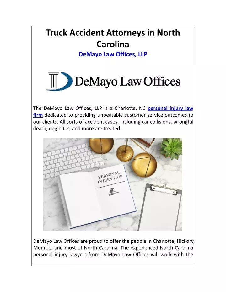 truck accident attorneys in north carolina demayo