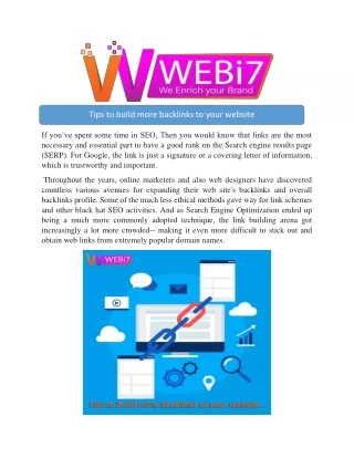 tips to build more backlinks to your website